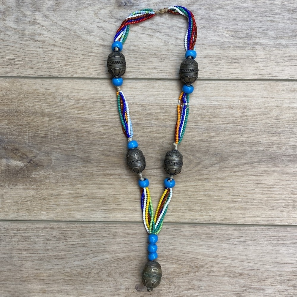 Vintage‎ Handmade Glass Bead Necklace